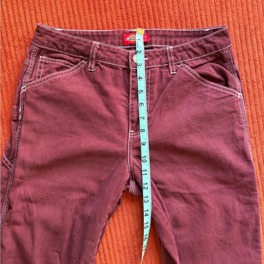 Dickies Women’s Relaxed Fit Carpenter Pants Maroon Burgundy Discontinued Color - Picture 7 of 7